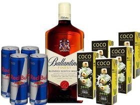 Combo Whisky Escocês 1l + 4 Red Bull + 5 Aguas De Coco