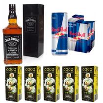 Combo Whisky Jack Daniel'S 1L + 4 Red Bulls + Agua De Coco