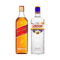 Combo whisky johnnie walker red label 750ml + gin gordon's 750ml