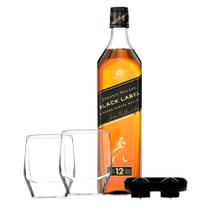 Combo Whisky Jw Black Label 1L + 2 Copos Jw + 1 Forma - Johnnie Walker