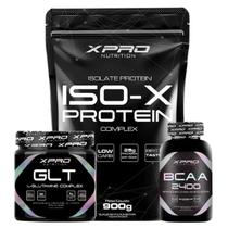 Combo Xpro Nutrition: Whey Isolado Iso-x 900g + Glutamina 150g + Bcaa 60 cáps