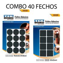 Combo40 Feltro Protetor Adesivo Pé Sofá Cadeira Mesa Tekbond Preto