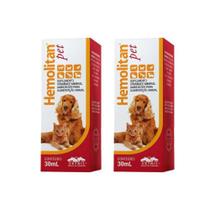 Combos 2 Unidades Hemolitan Pet 30 ml Suplemento Cães e Gatos - Vetnil