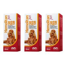 Combos 3 Unidades Hemolitan Pet 30 ml Suplemento Cães e Gatos - Vetnil Combos 3 Unidades Hemolitan Pet 30 ml Suplemento Cães e Gatos - Vetnil