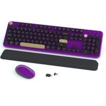Combos de teclado e mouse sem fio Links9+ Retro Purple-Black Combos de teclado e mouse sem fio Links9+ Retro Purple-Black