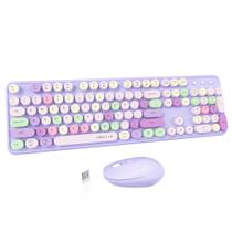 Combos de teclado e mouse sem fio UBOTIE Colorful Typewriter