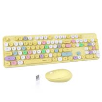 Combos de teclado e mouse sem fio UBOTIE Colorful Typewriter Combos de teclado e mouse sem fio UBOTIE Colorful Typewriter