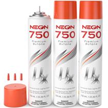 Combustível de Butano NEON 3x750ml Ultra Refinado com Adaptadores Combustível de Butano NEON 3x750ml Ultra Refinado com Adaptadores