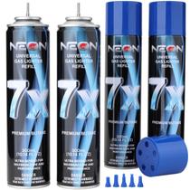 Combustível de Butano NEON 4x300ml Ultra Refinado com 7X Filtragem e Adaptadores Combustível de Butano NEON 4x300ml Ultra Refinado com 7X Filtragem e Adaptadores