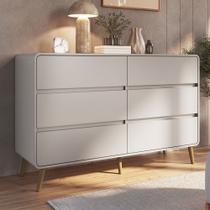 Cômda Infantil Curve 6 Gavetas Bege Dunas - Completa Móveis