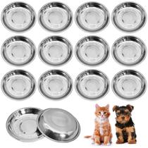 Comederos para Mascotas kathson de Acero Inoxidable Superficial 12 Piezas para Gatos y Perros