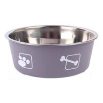 Comedor Bebedor Inox Antideslizante Cachorro 20cm Cinza Comedor Bebedor Inox Antideslizante Cachorro 20cm Cinza