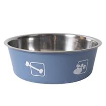 Comedor Bebedor Inox Antideslizante Cachorro 20cm Marrom