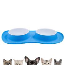 Comedor Pote Para Ração Agua Tigela Duplo Cachorro Gato Silicone