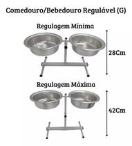 Comedor Pote Para Ração Água Tigela Duplo Elevado Cachorro Grande