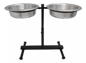 Comedor Pote Para Ração Água Tigela Duplo Regulável Cachorro Médio