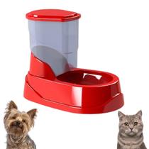 Comedouro Alimentador Automático para Cães e Gatos Dosador 500g Vermelho Four Plastic