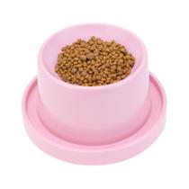 Comedouro Alto Elevado Rosa para Cães e Gatos Anti Formiga