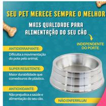 Comedouro Alumínio Para Cachorros Grande 1800 Ml Cor Pratead