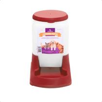 Comedouro Automatico 3L Vermelho Cães Cachorros Gato Pratico