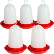 Comedouro Automático Aves Pintinhos e Codorna Cor Vermelho