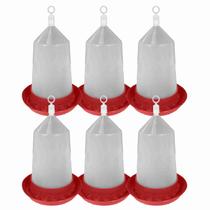 Comedouro Automático Aves Pintinhos e Codorna Cor Vermelho - Kit c/ 6 un. Comedouro Automático Aves Pintinhos e Codorna Cor Vermelho - Kit c/ 6 un.