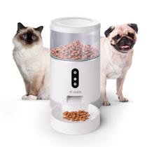 Comedouro Automático Ração Gatos E Cães Velds com App e Programação de Porções, Alimentador Inteligente 4L Branco