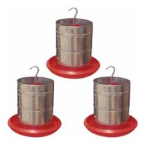 Comedouro Aves Galvanizado Prato Plástico 3kg ( 3 Unidades ) Comedouro Aves Galvanizado Prato Plástico 3kg ( 3 Unidades )