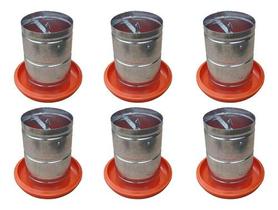Comedouro Aves Galvanizado Prato Plástico 3kg ( 6 Unidades )