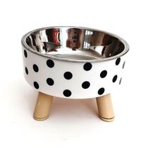 Comedouro Bebedouro Alto antiderrapante P Inox removível - Bom Amigo