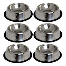 Comedouro Bebedouro Antiderrapante Aço Inox 1,6 Litros 6un Comedouro Bebedouro Antiderrapante Aço Inox 1,6 Litros 6un