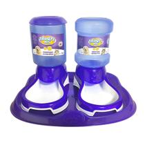 Comedouro + Bebedouro Automático 2 Litros Cada Galão Para Pet Cachorros Cães E Gatos Cor Roxo Truqys Pet