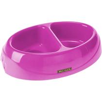 Comedouro Bebedouro Bistrô Duplo Rosa 1300ml Pet Flex