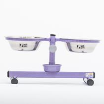 Comedouro Bebedouro Cães Antiformiga Duplo Bacia Inox Água Ração Mini Lilas 700ML Comedouro Bebedouro Cães Antiformiga Duplo Bacia Inox Água Ração Mini Lilas 700ML