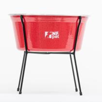 Comedouro Bebedouro Cães Grande Aramado Simples NF Pet Pote Alumínio 3,6LT Comedor Leve Ração Água