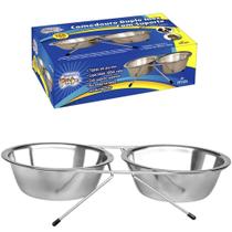 Comedouro Bebedouro De Inox Com Suporte 180ml - KOPECK