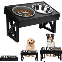 Comedouro Bebedouro Duplo Pet Elevado Inox Cães Ajustável Comedouro Bebedouro Duplo Pet Elevado Inox Cães Ajustável