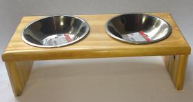 Comedouro bebedouro elevado duplo reto