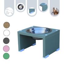 Comedouro Bebedouro Gato Cachorro Elevado Pet MDF Nick - Inox - Verde