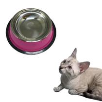 Comedouro Bebedouro Gato Cachorro Tigela Inox Colorido 150ml 15cm Mimo Pets