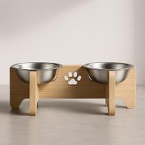 Comedouro Bebedouro Gato e Cachorro Elevado Pet Mdf