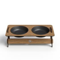 Comedouro Bebedouro Gato e Cachorro Elevado Pet Mdf