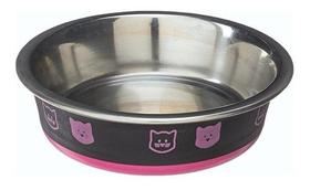 Comedouro Bebedouro Inox Base Antiderrapante Modelo Gatinhos