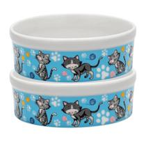 Comedouro Bebedouro Kit Tigela Pet Porcelana 600ml Gato