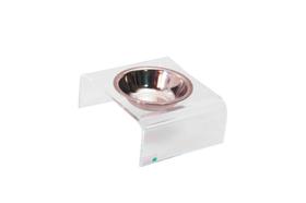 Comedouro/Bebedouro Modernpet Acrílico Inox M (9Altx20X20)Cm