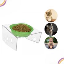 Comedouro/Bebedouro Morapet Suporte Elevado Acrílico Para Gatos e Cães Pequenos