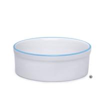 Comedouro Bebedouro Pet de Porcelana Cachorro Gato 600ml Borda Azul