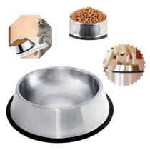 Comedouro Bebedouro Tigela Pets Anti Derrapante Inox