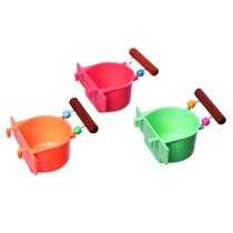 Comedouro Calopsita Decorado c/ Poleiro e Miçanga - 1un Comedouro Calopsita Decorado c/ Poleiro e Miçanga - 1un