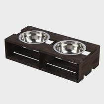 Comedouro Com 2 Potes Para Cães e Gatos Tamanho M Stolf Comedouro Com 2 Potes Para Cães e Gatos Tamanho M Stolf